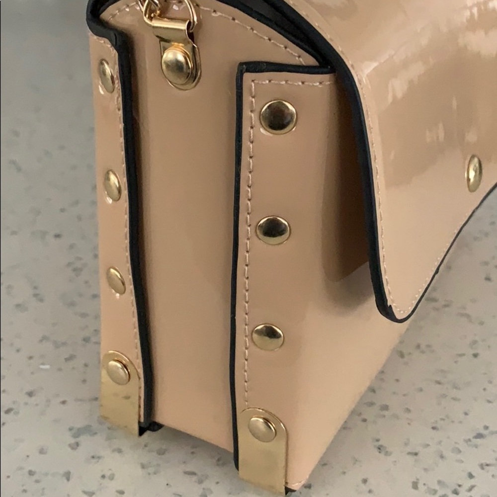 Beige nude studded purse Crossbody bag